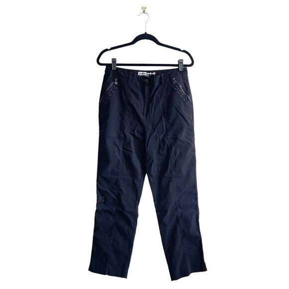 Jamie Sadock Womens Golf Straight Leg Pants Zippered Pockets Black Size 10 - Picture 1 of 7